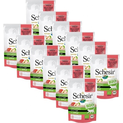 Schesir Cat bio hovädzie a kuracie s jablkom 12 x 85 g