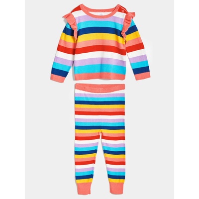 Body overaly sety Baby pletený pruhovaný set Farebná