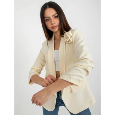 Dámske sako s kvetinou TW-ZT-BI-1071.15-light beige