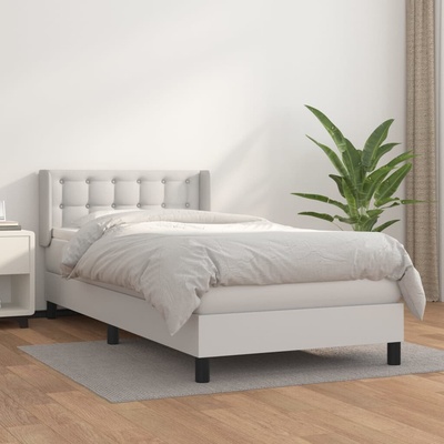 vidaXL 11461.3130758 Boxspring postel s matrací bílá umělá kůže