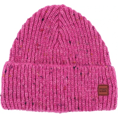 maximo Зимна шапка (beanie) maximo Girl's Beanie with Effect Yarn Jersey Lining and Turn-up Beanie - Dark Pink Melange - размер 55-57 cm (904-2928-0512)