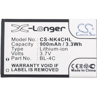 Cameron Sino Батерия за мобилен телефон NOKIA BL-4C LiIon 3, 7V 900mAh, Cameron Sino (CS-NK4CHL)
