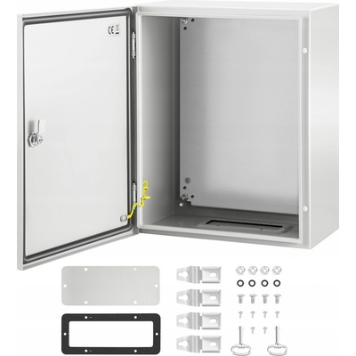 SucceBuy Elektrická skříň 50x40x25CM Šedo-Bílá Uzamykatelná Vodotěsná
