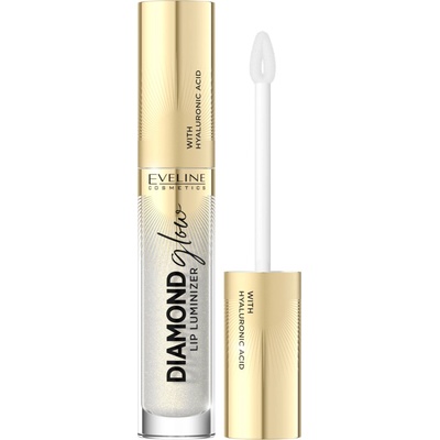 Eveline Cosmetics Diamond Glow trblietavý lesk na pery s kyselinou hyalurónovou 07 Golden Dust 4,5 ml
