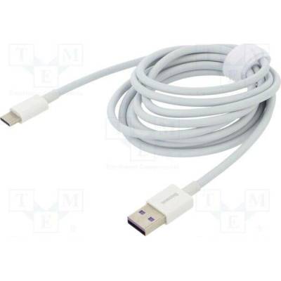 Baseus CATYS-A02 USB A vidlice,USB C vidlice, 2m, bílý