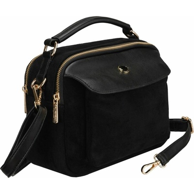 Peterson Čierna dámska kabelka malá kabelka na zips mestská taška crossbody