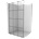 Mexen Kioto L преграда за душ Walk-in 100 x 200 cm, черна решетка, хром - 800-100-103-01-77 (800-100-103-01-77)