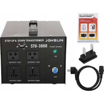 TRANSFORMÁTOR 220V NA 110V 3000W NAPÁJECÍ MĚNIČ