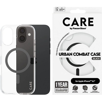 Panzer Калъф CARE - Flagship Black MagSafe, iPhone 16, прозрачен (5715685004117)