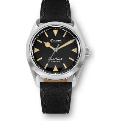 Nivada Grenchen Super Antarctic 32024A - Black Leather