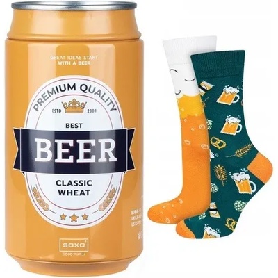 SOXO Beer мъжки чорапи в опаковка кен от бира