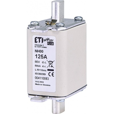 ETI Batériová poistka NH00 gBat 125A/80V DC