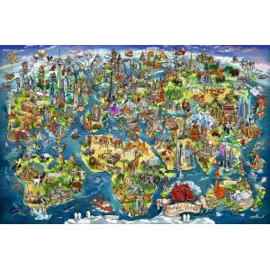 Ravensburger - Puzzle Illustrated World Map - 5 000 piese