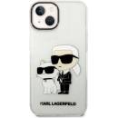 Pouzdro Karl Lagerfeld IML Glitter Karl and Choupette NFT iPhone 14 Plus čiré