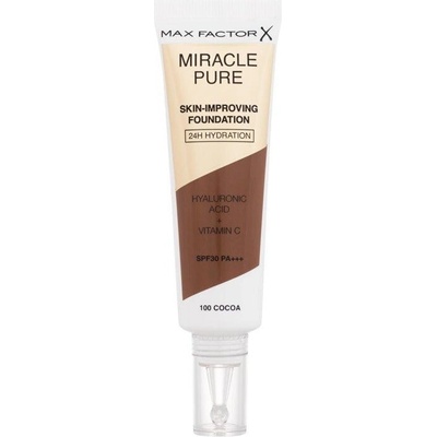 Max Factor Miracle Pure Skin dlhotrvajúci make-up SPF30 100 Cocoa 30 ml