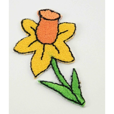 Nažehlovacia záplata - narcis - rozmer 3,2 cm x 5 cm