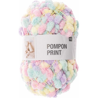 Rico design háčkovacia bambulková priadza POMPON Print dúhová - 1 ks