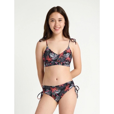 Modibodi Menštruačné plavky Teen High Bikini Jungle Palm Black spodný diel