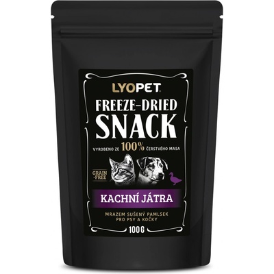 LYOPET Snack Dog & Cat Kachní játra 100 g
