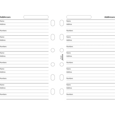 Filofax Náplň do diáře A7 adresář, kapesní, 20 listů