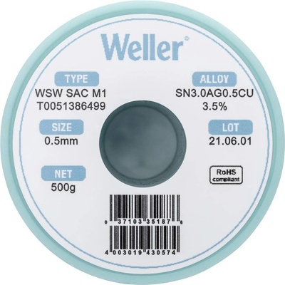 Weller WSW SAC M1 spájkovací cín bez olova cievka Sn3,0Ag0,5Cu 500 g 0.5 mm