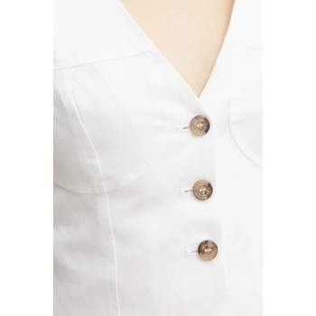 Ermanno Scervino Елек с лен Ermanno Scervino в бяло с едно копче 56TN002ES1 (56TN002ES1)