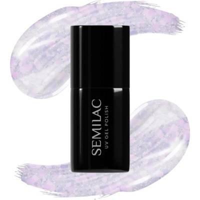 Semilac UV Hybrid Crushed_ICE gelový lak na nehty s použitím UV/LED lampy odstín 492 Icy Lavender Bliss 7 ml