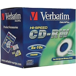 Verbatim CD-RW(10-Pack)Jewel/High Speed/8x-12x/DLP/700MB (43148)