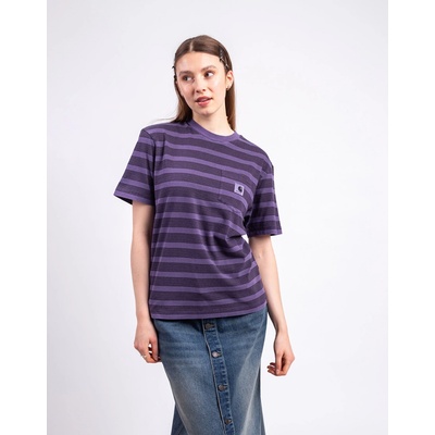 Carhartt WIP W' S/S Hanson Pocket T Shirt Hanson W Stripe Lokers garment dyed