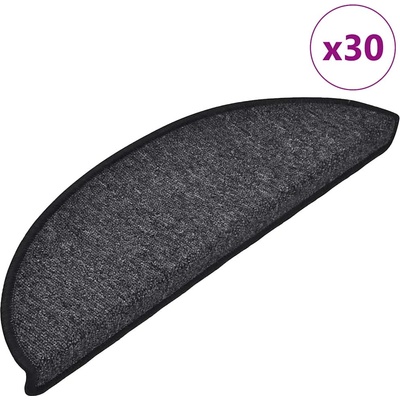 vidaXL Изтривалки за стълби, 30 бр. , 56x17x3 см, антрацит, полукръгли (3365733)