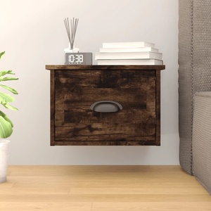 vidaXL Нощно шкафче за стенен монтаж, опушен дъб, 41, 5x36x28 см (816386)