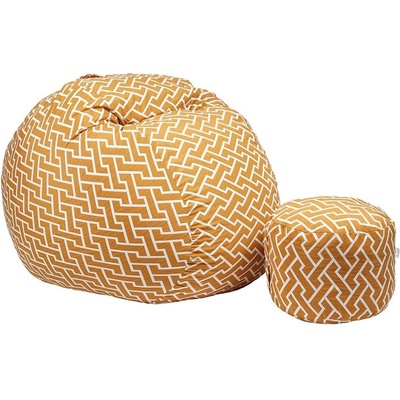 PUFRELAX Комплект Барбарон с табуретка за крака 700л. King Size, Zippity Orange, Перящ се калъф, Пълнеж с микс от мемори пяна и дунапрен, Гама Premium (PUF-M-KO-PT-ZIO)