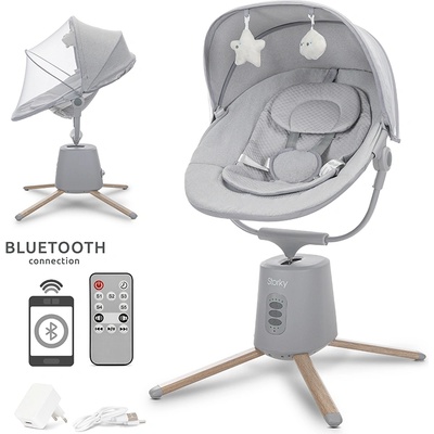 Lorelli Premium ЕЛ. ШЕЗЛОНГ С ЛЮЛЕЕНЕ storky grey (10090122604)