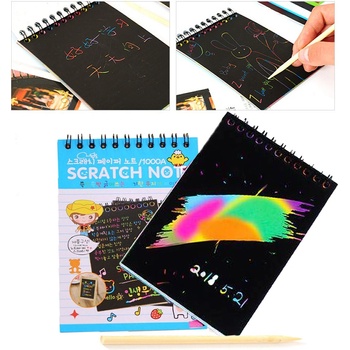 Scratch 2088 Škrábacie obrázky s dúhovým podkladom a paličkou blok modrý