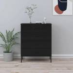 vidaXL Шкаф с чекмеджета, черен, 80х35х101, 5 см, стомана (336205)