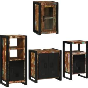 vidaXL Комплект мебели за баня 4 бр. Многоцветен 55 x 35 x 60 см (3305697)
