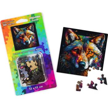 WoodMix Puzzles Дървен пъзел WoodMix, Животни, 40 части - Вълк (WM-P40-0032)