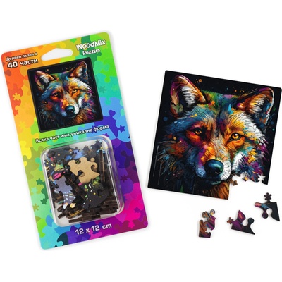 WoodMix Puzzles Дървен пъзел WoodMix, Животни, 40 части - Вълк (WM-P40-0032)