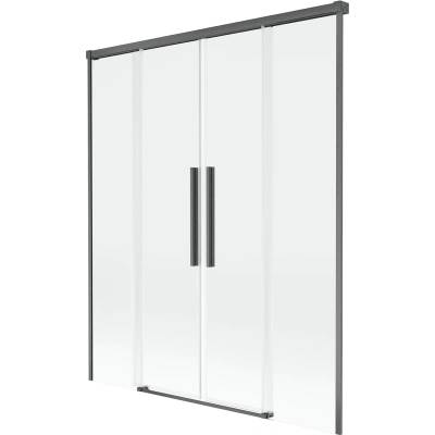 Mexen Rox 2-крила двустранен ванен параван 150 x 150 см, прозрачен, четка сив (8C9-150-002-66-00)