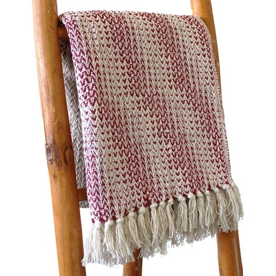 Boho Komfort přehoz na postel Dvojfarebný Rubín 140 x 200 cm