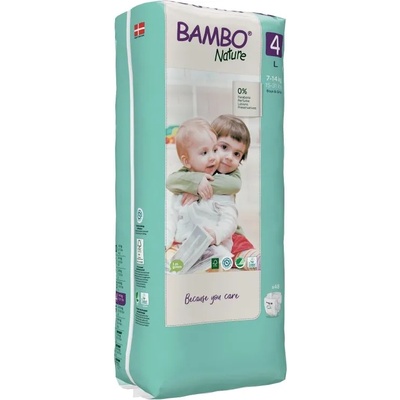 Bambo Nature Еко пелени за еднократна употреба Bambo Nature, Tall pack, размер 4, L, 7-14кг. , 48 броя (1000019264)