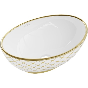 Mexen Elza мивка за плот 40 x 33 cm, бяла/златна каре модел - 21014009 (21014009)