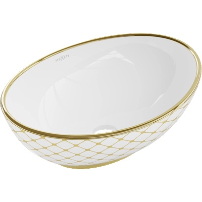 Mexen Elza мивка за плот 40 x 33 cm, бяла/златна каре модел - 21014009 (21014009)