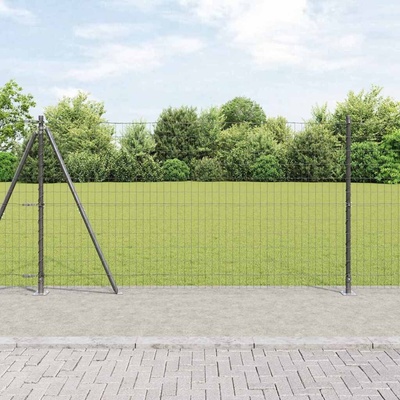 OMAXI Evropský plot s betonovou základnou 25 x 1,2 m Šedá Síťovina 242990