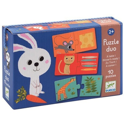 DJECO Образователен пъзел Djeco Duo от 20 части - Вечерята е готова (DJ08166)