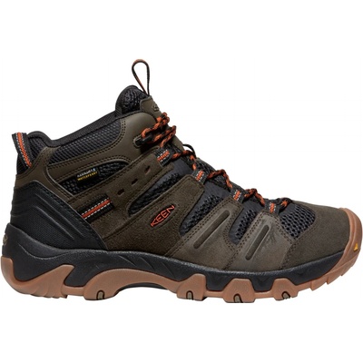 KEEN Мъжки туристически обувки Keen Headout Mid WP Walking boots - Black Olive / Fossil Orange - размер 47, 5 (EU) (019-1288-0123)