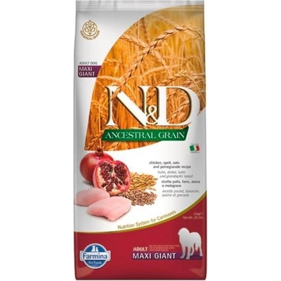 N&D Ancestral Grain Dog Adult Maxi Giant Chicken Spelt Oats & Pomegranate 3 x 12 kg