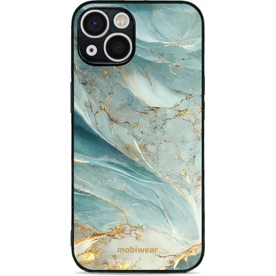 Pouzdro Mobiwear Glossy Apple iPhone 13 - G022G Zelenkavý a zlatavý mramor