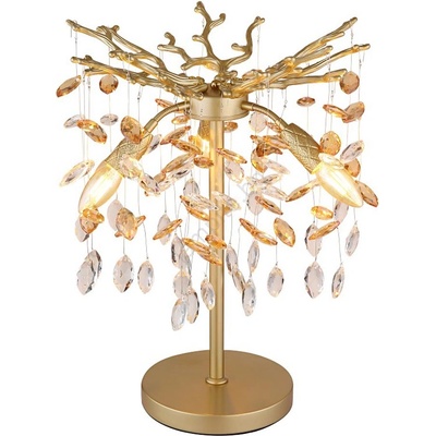 GLOBO 64138TG - Настолна лампа QUEENA 3xE14/40W/230V златна (GL8726)