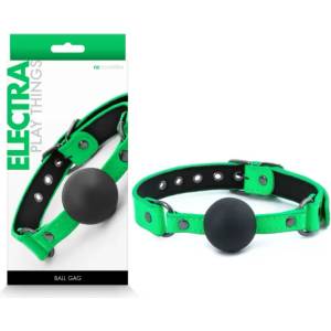  Топка за уста, електриково зелен цвят - Electra Ball Gag Green (NSTOYS0962)